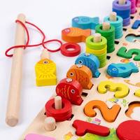 Juguete de Madera Montessori, Tablero de Actividades, Rompecabezas de Alfabeto, Números y Formas, Pesca, Anillos de Conteo, Juego Educativo de Aprendizaje para Niños