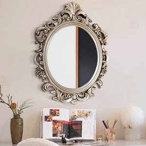 New French-vintage Carved Oval Wall-mounted Bathroom Vanity <strong>Mirror</strong> D&eacute;cor Panel Large Small Full Length <strong>Moroccan</strong> <strong>Style</strong> - Product Image 2