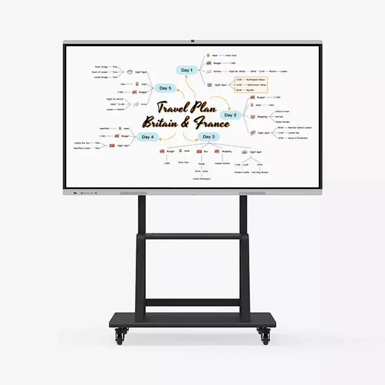55 inç Android tüm bir biult-in kamera hoparlör 4K LCD AG dokunmatik ekran interaktif akıllı tahta öğretim için
