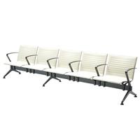 Chaises d'attente modernes à quatre places pour hôpital, aéroport, banque, parc, avec sièges en cuir PU
