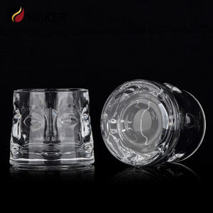 Toples lilin kaca borosilikat buatan tangan Eco, Tumbler wiski wajah Buddha kreatif mewah berbentuk 150ml kaca potret anggur transparan - Product Image 4