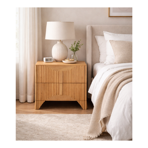 Modern Wooden Nightstand <b>Bedside</b> <b>Table</b> 2 Drawer Bedroom Storage Furniture Custom Design Best Price Factory Direct Supply - Product Image 1