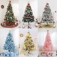 Grand ensemble de sapin de Noël pour la maison 1,68 m Rose Vert Blanc chaud Lumières LED Matériel PVC Décorations de Noël d'intérieur