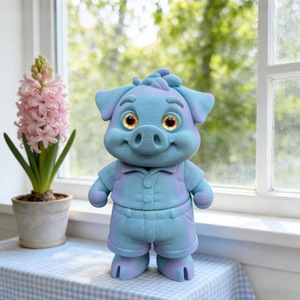 Vashine Figurine d'Action Enfant en Forme <span class=keywords><strong>de</strong></span> Cochon Mignon Imprimé en 3D, Décoration d'Intérieur Amusante et Flexible en Cristal, Jouets Animaux pour Enfants - Product Image 5