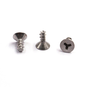 Tornillo de seguridad OEM ODM ST1.5x3mm ST1.7x4mm ST2x4mm plateado, avellanado, de tres puntas, con rosca gruesa - Product Image 2