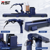 Station de travail robotisée articulée industrielle avec rail au sol pour structure en acier