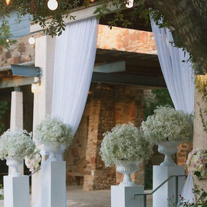 Voile de mariage extensible uni léger en gaze, dentelle blanche, drapé en polyester, tulle, voile, rideau transparent en <span class=keywords><strong>organza</strong></span> pour décorations - Product Image 5