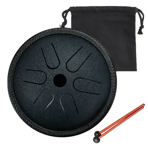 Hluru Mini Percussion Steel Tongue Drum For Kids 6 Inch 8 Musical Instruments For Kids Handpan Percussion With Bulge TC8