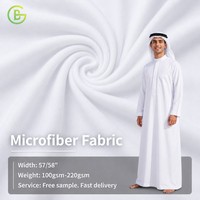 Tissu en microfibre respirant et doux à haute densité (100 à 220 g/m²) pour la confection de thobes arabes professionnels et de vêtements pour hommes