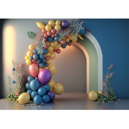 Fond de <span class=keywords><strong>photographie</strong></span> en forme de ballon doré pour baby shower, 1er anniversaire, portrait, toile de fond murale vert menthe, décoration de studio photo - Product Image 5