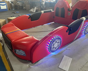 Lits pour enfants populaires en forme de voiture <span class=keywords><strong>avec</strong></span> <span class=keywords><strong>rangement</strong></span>, <span class=keywords><strong>lit</strong></span> multifonctionnel en forme de dessin animé pour enfants, <span class=keywords><strong>lit</strong></span> souple en bois et cuir de style américain, ensemble de <span class=keywords><strong>lit</strong></span> pour petite voiture - Product Image 5