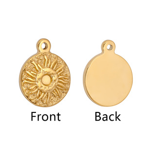 Collana con <span class=keywords><strong>ciondolo</strong></span> geometrico quadrato rotondo in <span class=keywords><strong>argento</strong></span> dorato fai da te in acciaio inossidabile caldo Vintage <span class=keywords><strong>ciondolo</strong></span> con moneta a forma di <span class=keywords><strong>sole</strong></span> - Product Image 4