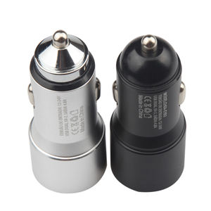 شاحن سيارة USB مزدوج المنافذ 5 فولت <span class=keywords><strong>2</strong></span>.4 أمبير من سبائك الألومنيوم بتصميم مسدس 12 واط لشحن الهواتف المحمولة - Product Image 4