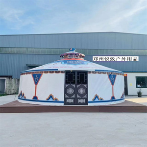 Yourte traditionnelle mongole luxe 6m hiver Ger quatre saisons imperméable toile <span class=keywords><strong>maison</strong></span> avec 10 mètres feutre à vendre - Product Image 2