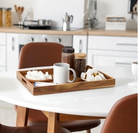 Plateau de rangement de cuisine en bambou laqué, compatible lave-vaisselle, organisateur multifonctionnel pour armoire et sol