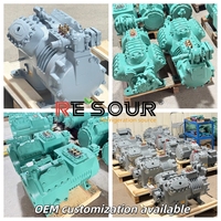 Compresseur à piston semi-hermétique RESOUR 2-50HP, 2 cylindres, 4 cylindres, compresseur frigorifique pour unité de condensation de stockage frigorifique