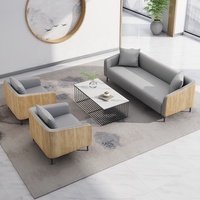 Ensemble de canapés de bureau en cuir de luxe minimaliste pour fabricants, mobilier de réception moderne et confortable pour les espaces de loisirs