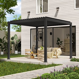 Système de pergola extérieure éco-responsable compatible IoT avec paramètres programmables pour le chauffage, l'éclairage et l'utilisation sur balcon - Product Image 1