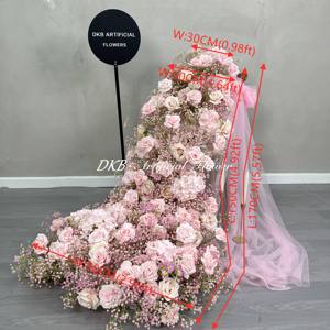 Usine vente en gros chemin de table fleurs décoration toile de fond arche ensemble décoration de mariage chemin de fleurs - Product Image 2