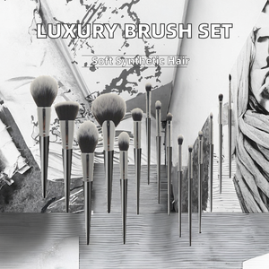 लक्जरी बहु-समारोह फ्लैट सिंथेटिक बाल 16-टुकड़ा लकड़ी हैंडल फेस मेकअप सेट सुपर सॉफ्ट ब्लैक आई छाया गाल होंठ - Product Image 3