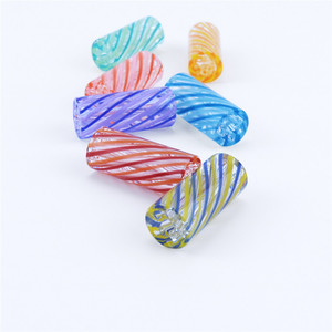 Colorful Striped <b>Glass</b> Nozzle Tip <b>Heat</b> <b>Resistant</b> <b>Glass</b> Mouthpiece - Product Image 1
