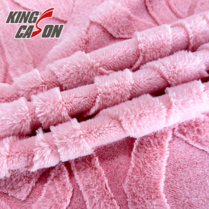 KINGCASON Manufacturer Wholesale Customized Design High Color Fastness 100% Polyester Cutting Rabbit Fur for Cloth and Blanket - Product Image 6