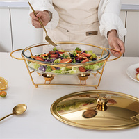 Plats de service en gros 3L grande capacité, robustes et haut de gamme, ensemble chauffe-plats et réchauds de buffet, idéaux pour toute réunion