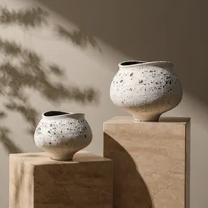 Retro-Design Zement-Blumentosen Wabi-sabi-Stil Vase Heimdekoration Zubehör Innentisch Wohnzimmer dekorative Zementvasen