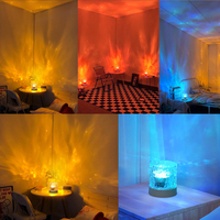 Lampe de table en cristal RVB à intensité variable Projection rotative USB LED Veilleuse d'ambiance pour chambre à coucher Cadeau de salle de jeux de chevet