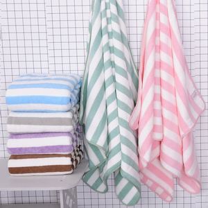 Toalla de Hotel Personalizada de Secado Rápido, Suave y Absorbente, de Terciopelo Coral con Rayas, para Playa y Hogar, Venta al Por Mayor - Product Image 3