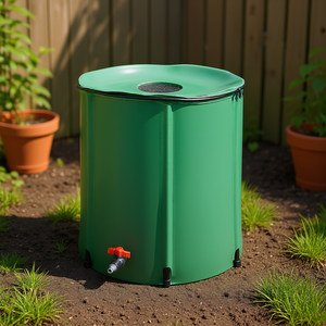Réservoir d'eau de pluie en PVC vert 50 gallons, kit d'arrosage pour jardin extérieur avec robinet pour l'irrigation - Product Image 2
