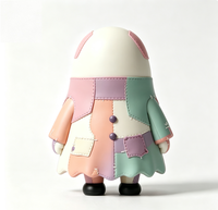 Figurine statique gothique mignonne en vinyle OEM Macaron Pastel Patchwork Ghost Voodoo avec yeux brodés au point de croix, vente en gros directe d'usine chinoise