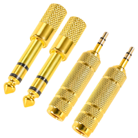 Lot de 4 adaptateurs jack pour casque, 3,5 mm mâle vers 6,35 mm femelle et 6,35 mm vers 3,5 mm, adaptateur audio pour lecteur