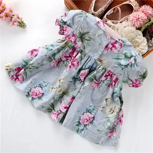 Summer Smocked Kids Clothes Sets Baby Girls Smocked Dress 2 Pcs Floral Embroidery Children Clothes Wholesale B14765