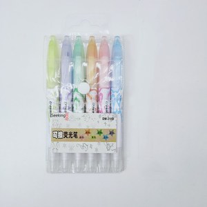 Ensemble de 6 stylos surligneurs effaçables à pointe <span class=keywords><strong>feutre</strong></span> <span class=keywords><strong>pastel</strong></span> pour papier et tissu, marqueur magique - Product Image 4