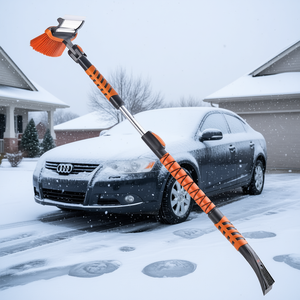 Brosse à neige 3 en 1 pour voiture, manche extensible en aluminium 34,3-42,1 cm, poignée en mousse, grattoir à glace pour véhicules - Product Image 2