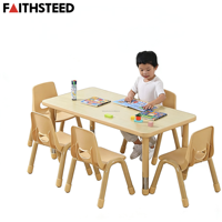 Bureau d'activités rectangulaire bleu pour enfants, table d'étude durable en plastique PE pour la maternelle et l'école