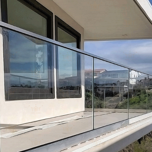 Garde-corps en verre de piscine sans monture moderne balustrades à fente en U en aluminium mains courantes de poteau en acier inoxydable accessoires de siège de pied de balcon - Product Image 2