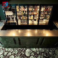 Comptoir de bar vintage en bois avec éclairage LED moderne super luxueux, meuble de bar à vin, comptoir de service, design gratuit