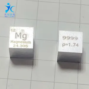 Cube en métal Mg de cube de magnésium à haute pureté 99.99% pour la collection d'éléments
