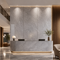 Panneau mural en marbre UV WYRAX 1220x2440mm 2.8mm Gris clair Carrara Haute brillance Imperméable pour douche