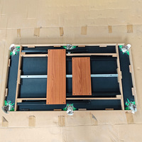 Table de billard pliable pour la maison, table de billard portable avec retour de boules, cadre en acier et plateau en ardoise, norme américaine et britannique