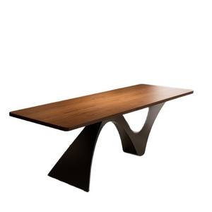 Mesa de Comedor de Madera Maciza de Estilo Vintage, Diseño Rectangular Estable para Uso en el Hogar u Oficina - Product Image 1