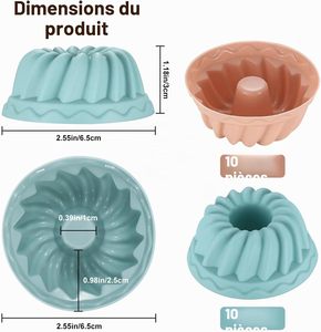 Molde de silicona al por mayor, nuevo, de tamaño pequeño, para pastel de chifón, taza de calabaza, olla para pudín - Product Image 2
