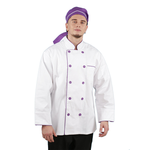 Corpo Bianco Multi Colore Tubazioni Unisex-Adulto Chef Uniforme Lungo/Maniche Corte a Doppio Petto Cappotti per Uomo delle Donne - Product Image 6