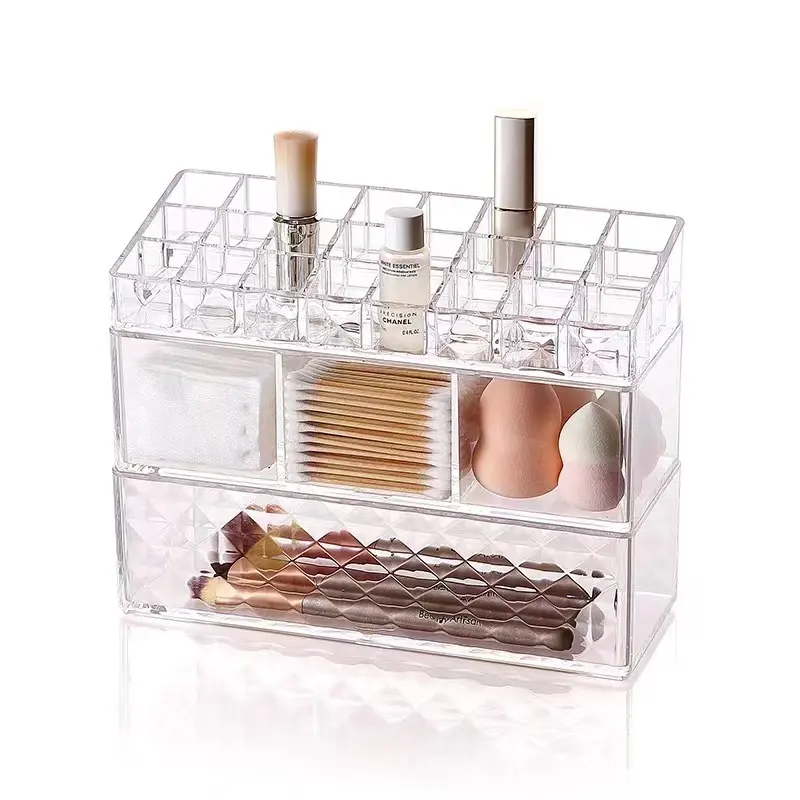 Cosmetic organizer box acrylic storage box desktop clear jewelry acrylic makeup drawer organizer storage box