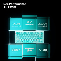 Clavier de jeu ATK RS7 Air à interrupteurs magnétiques 75% filaire, structure GASKET rigide, touches PC dépolies, éclairage RGB dynamique
