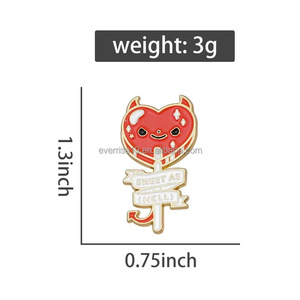 Devil Heart Quirky Hell Candy Design Lollipop Pin Broche de aleación único para accesorios de atuendo Artesanía de metal - Product Image 4