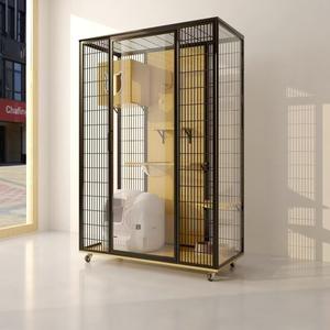 Sıcak Fırsat Lüks Büyük Kapalı Evcil Hayvan Kafesi Nefes Alabilen Kedi Villası Yuva Yatak Düz Desenli Sergi Kedisi Vitrini Kedi Evi - Product Image 3