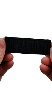 Tùy chỉnh hình chữ nhật màu đen văn bản móc vá phát hành nhanh chóng thêu thiết kế có tính năng hoa và hình trái tim - Product Image 3